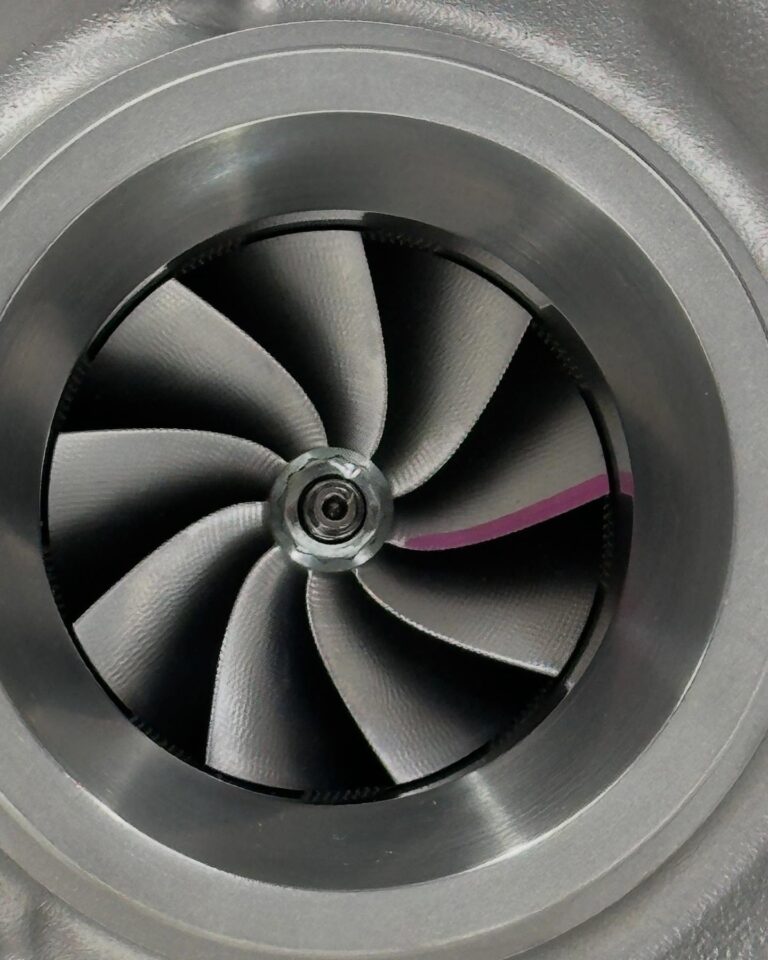 Billet compressor wheel close-up