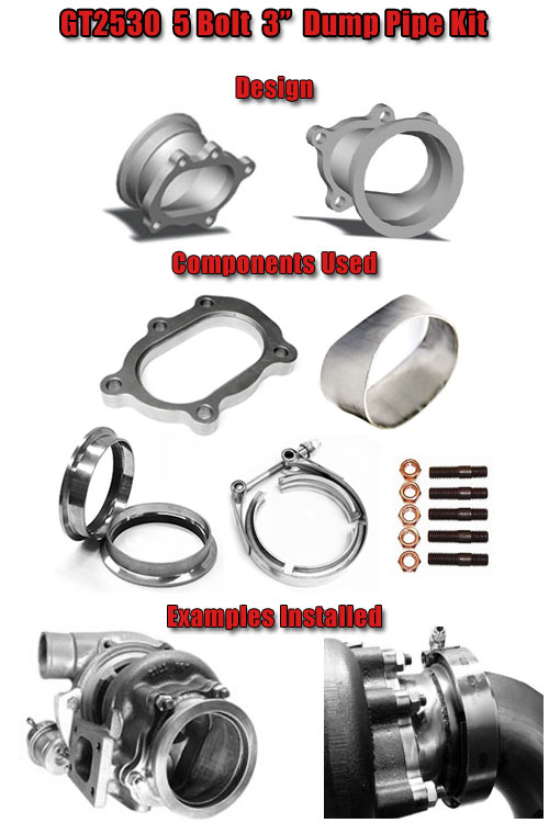 GT2530 5 Bolt - 3 Dump Pipe Assembly