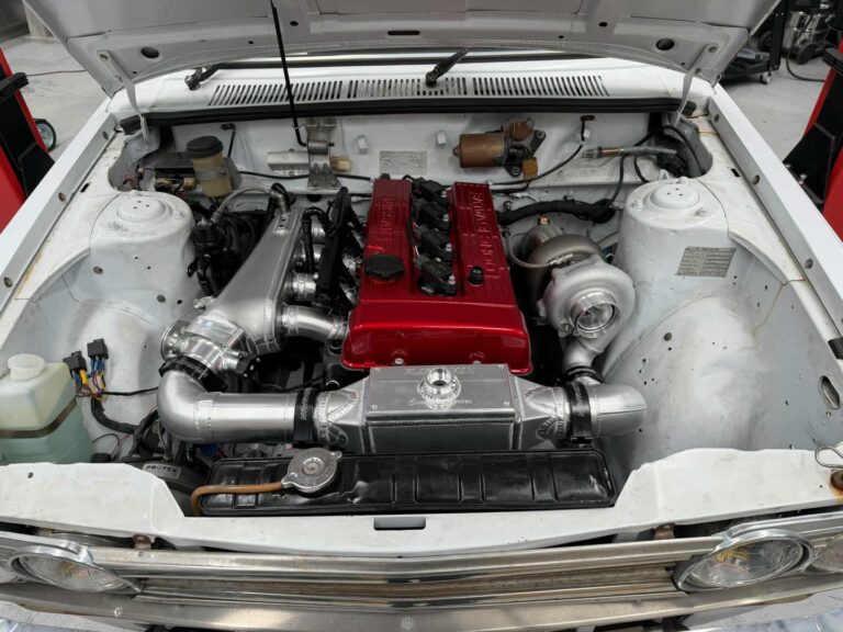 Nissan RB26DETT engine bay with performance turbo